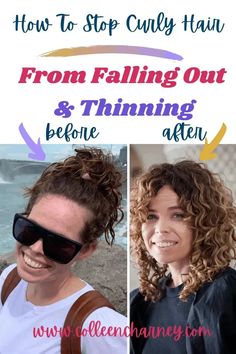 How To Stop Curly Hair From Falling Out & Thinning - Colleen Charney Damaged Curly Hair, Fine Curly Hair, Extreme Hair, New Hair Growth, Curly Girl Method, Curly Hair Care, Curly Hair Tips, Curly Hair Cuts, Hair Repair