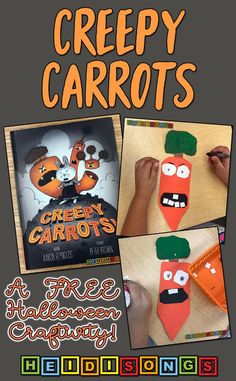 the poster for creepy carrots is shown with instructions to make them look like they're