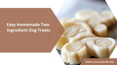 homemade two ingredient dog treats with text overlay