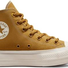 Burnt Honey/Thriftshop Yellow Size: Women's 7 (But Fits Like 7.5) Super Cute, But Too Narrow For My Feet! Burnt Honey, Chuck Taylor All Star Lift, Thrift Shopping, Womens Converse, Chuck Taylor All Star, Converse Shoes, Chuck Taylor, Chuck Taylors, All Star