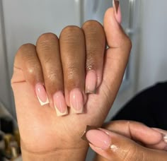 Square Brown French Tip Nails, Brown French Tip Nails Coffin, Nude French Tip Acrylic Nails, Short Brown French Tip Nails, Nude French Tip Nails, Fall Time Nails, Nude Fall Nails, Brown French Tip Nails, Nude French Tip