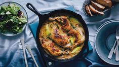 Creamy Cider-Braised Chicken and Leeks Chicken And Leeks, Leek Vegetable, Skillet Chicken Thighs, Roasted Chicken Legs, Apricot Chicken, Light Sauce, Pork And Cabbage, Special Occasion Food, Dumplings For Soup