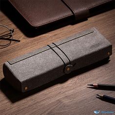 OrcaJump - Vintage Leather Pencil Case Portable Pencil Case For Daily Use, Rectangular Protective Pencil Case For Storage, Rectangular Protective Pencil Case For Daily Use, Pencil Case With Pen Holders For Storage, Rectangular Pen Holder Case For Daily Use, Portable Pencil Case For Personal Use, Rectangular Pencil Case With Pen Slots, Portable Leather Pencil Case, Portable Leather Rectangular Pencil Case