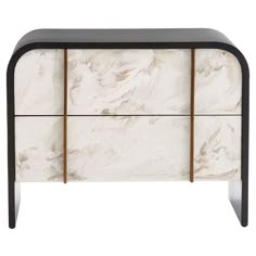 the sideboard is made from marble and metal