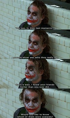 The Dark Knight Movie, Batman Quotes, Der Joker, Joker Heath, The Dark Knight Trilogy, Heath Ledger Joker, Joker Is, Movie Quote, Im Batman