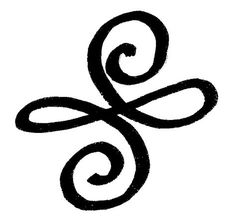 the letter k is made up of swirls and curls in black on a white background