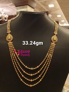 Step Chains Designs, Mohan Mala, Step Chain, Beads Haram, Simple Necklace Designs, Indian Wedding Jewelry Sets, Fancy Jewelry Necklace