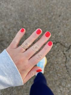 color: DND / Red Mars Dnd Red Mars, Dnd Red, Red Nail Inspo, Red Mars, Red Nail, Winter Nails, Red Nails, Short Nails