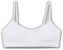 White Seamless Stretch Bra, Fitted White Cotton Sports Bra, White Cotton Stretch Sports Bra, White Cotton Sports Bra With Built-in Bra, Stretch Cotton White Sports Bra, White Stretch Cotton Sports Bra, White Seamless Casual Bra, White Seamless Fitted Sports Bra, White Casual Seamless Sports Bra