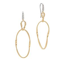 Crafted from 18K yellow and white gold, these expertly designed double drop hook earrings from the Marrakech collection feature dazzling diamonds with a total carat weight of 0.05. Marco Bicego, Diamond Collection, Hook Earrings, Marrakech, Jewelry Accessories, White Gold, Yellow Gold, Gemstones, Yellow