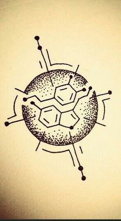 an ink drawing of a cell phone with dots and lines on the back of it