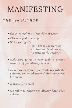 a pink watercolor background with the text, how to write a manifesting