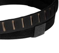 a black belt with gold stripes on it