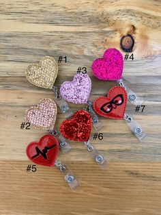 Heart Badge Reel - Valentines Day Badge - Heavy Duty Badge Reel #badge-id-holder #badge-reel #felties Student Christmas Gift Ideas, Student Christmas Gifts, Work Accessories, Dragonflies Design, Id Holder, Badge Holders Lanyard, Holiday Collection, Badge Reel, Badge Holders