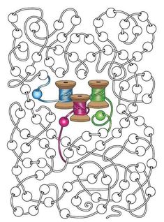 an image of some spools of thread on a white background with swirly lines