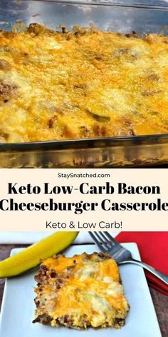 keto low carb bacon cheeseburger casserole on a plate