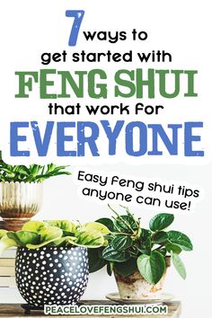 potted plants with text overlay 7 ways to get started with fering shui that work for everyone