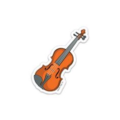 an orange violin sticker on a white background