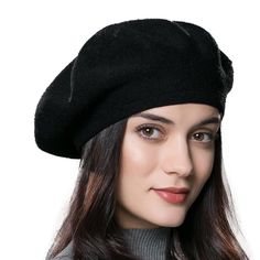 Material: Contains High-Quality Wool, Feel Cozy And Comfortable. Others Include Cotton And Acrylic. Feature: Berets For Women Classic Design Can Be Fit Different Outfits, Softer And More Comfortable To Wear. The Wool Knitted Beret Is A Great Choice For The Women's Autumn&Winter Collection. One Size With Good Stretch, For Head Circumference Of 20.5''-23''For Most Of People, Its Knitting Is Very Fine And Elastic. Beret Black, Hat French, Hats For Big Heads, Winter Turtleneck, Knit Beret, Knitted Beret, Multicolor Sweater, French Beret, French Classic