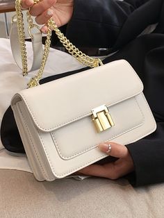 Cute Purses Handbags Casual, White Bags Outfit, Cute White Purse, Elegant Bags For Women, Cute Purses For Women, Cute Bags And Purses, Outfit With Purse, Simple Purses, Shein Purse