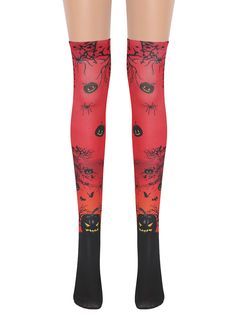 Material: 65% Polyester, 35% NylonLength: 68 cmPackage Content: 1 x Pairs SocksPlease allow 1-inch differences due to manual measurement. Thanks for understanding! (All measurements in cm and please note 1 inch=2.54cm) Red Knee-high Winter Legwear, Red Knee-high Stockings For Winter, Thigh High Halloween Tights, Fitted Thigh High Hosiery For Halloween, Red Thigh High Legwear For Winter, Stretch Legwear For Halloween, Red Knee-high Legwear For Winter, Christmas Knee-high Socks For Stocking Stuffer, Stretch Thigh High Hosiery For Halloween