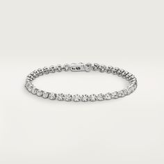 Cartier - Essential Lines bracelet - Bracelet Woman Platinum - Essential Lines bracelet, platinum 950/1000, set with 43 brilliant-cut diamonds totaling 8.16 carats. Cartier Essential Lines Bracelet, Silver Cartier Bracelet, Cartier Diamond Bracelet, Royalty Dr, Jewelry Product Shots, Silver Diamond Bracelet, Dream Bracelet, Bracelets Collection, Cartier Bracelet