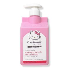 Hello Kitty Advanced Body Cleanser - Strawberry Oat Milk - XHLKTYDVBDYCLNS-STRBRYTMLK 16.9FLOZBenefitshelps brighten, clarify and moisturelightweight, all day moistureKey IngredientsSqualane and Ceramide NP - Hello Kitty Advanced Body Cleanser - Strawberry Oat Milk Strawberry Oat Milk, Hello Kitty Skincare, The Creme Shop Hello Kitty, Creme Shop Hello Kitty, Harajuku Pink, Shop Hello Kitty, Homemade Body Care, The Creme Shop, Bday Wishlist