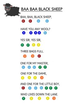 an animal poem with the words baa baa black sheep in different colors and sizes