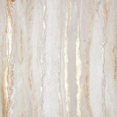 a white and gold marble textured wallpaper with metallic foil on the bottom half