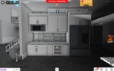 Bloxburg Trophy Case, Bloxburg Loft Ideas, Bloxburg Living Ideas, Bloxburg Penthouse Layout, House Layouts Bloxburg, Codes Wallpaper, Bloxburg Hacks, Blox Burg, Kitchen Bloxburg