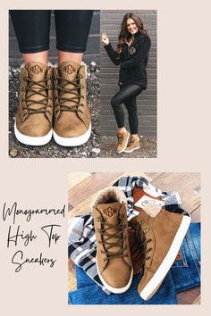 These high top monogrammed sneakers allow you to put your personalized stamp on them with your choice of monogram color and script style. These shoes are perfect for the fall season and go well with any fall outfit. Our faux suede personalized high top sneakers are a casual, comfortable, and fashionable addition to any outfit. Marley Lilly, Personalized Stamps, Birkenstock Florida, Shoes Shoes, Fall Wardrobe, Fall Outfit, Saucony Sneaker, Fall Season, The Fall