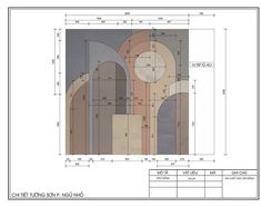 an architectural drawing showing the interior and floor plan for a building with multiple sections in different colors