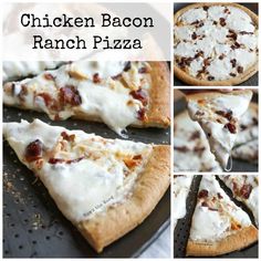 the chicken bacon ranch pizza is ready to be eaten