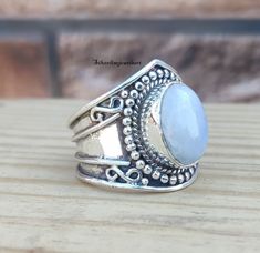 Natural Rainbow Moonstone Ring, Sterling Silver Ring for Women, Handmade Silver Ring, Moonstone Ring, Bohemian Jewellery Gemstone-Moonstone Shape-Round Metal-925 Sterling Silver This One of a kind ring is adorned with beautiful Moonstone Gemstone set in sterling silver. Moonstone is the birthstone associated with Capricorn,zodiac sign About gemstones-Moonstone is the stone of power.It has phenomenal ability to protect and ground spiritually to the world. Wearer of this stone can blocks stress,an Moonstone Ring Sterling Silver, Bohemian Jewellery, Rainbow Moonstone Ring, Functional Accessories, Silver Rings Handmade, Classic Ring, Moonstone Ring, Rainbow Moonstone, Sterling Ring