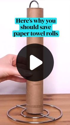 a person holding a roll of toilet paper with the words here's why you should save paper towel rolls