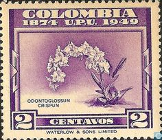 a postage stamp with flowers on it