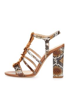 S0AB9 Alexandre Birman Angelle Strappy Python Sandal, Caramel Alexandre Birman, Nude Heels, Heels Black, Designer Sandals, Black Pumps, Bergdorf Goodman, Shoes For Women, Black Heels, Python