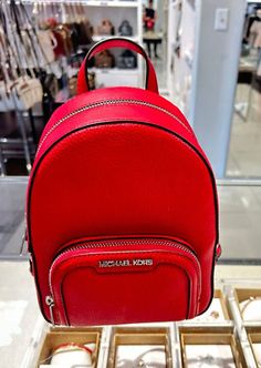 Top Rated Michael Kors Jaycee Signature MK Logo XS Convertible Zip PKT Backpack Bright Red, Women's Bags Large Tote Purse, Pink Crossbody Bag, Michael Kors Shoulder Bag, Quilted Handbags, Mk Logo, Chain Crossbody Bag, Shopping Ideas, Leather Hobo Bag, Satchel Purse