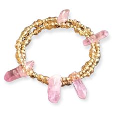 New Handmade With Rose Quartz Gemstone Gold Plated Beads And Multifaceted Crystal Rare And Hard To Find Pastel Pink Agate Gemstone Covered In Iridescent Shimmer Major Dopamine Effects This Bracelet Is Definitely Designed To Make A Bold Fashionable Statement Pastel Pink And Gold Plated Shimmer Contact Me If You Have Any Questions Bundle To Save Money Check Out My Closet Amorefinds For More Great Items This Would Make A Great Gift For Valentines Day Mothers Day An Anniversary Gift Birthday Or Any Gift For Valentines Day, Pink Agate, Rose Quartz Gemstone, Gold Crystal, Statement Bracelet, Agate Gemstone, Gift Birthday, Pastel Pink, Womens Jewelry Bracelets