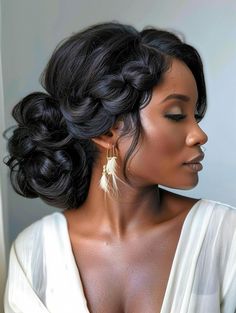 Summer 2024 Hairstyles for Black Women - Easy, Trendy Looks -  #Black #Easy #Hairstyles #Summer #Trendy #Women Check more at https://ifoundaideas.com/wedding/summer-2024-hairstyles-for-black-women-easy-trendy-looks-2/ Natural Hair Wedding, Black Wedding Hairstyles, Twisted Hair, Engagement Hairstyles, Bridal Hair Inspiration, Virgin Hair Wigs, Short Hair Balayage, Hairstyles For Black Women, Short Hair With Bangs