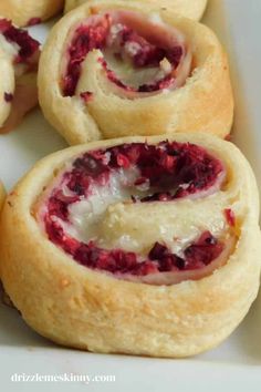 cranberry and white chocolate filled pastry rolls