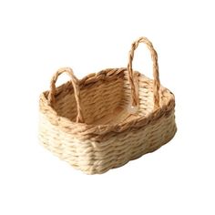 a small basket with handles on the bottom and handle is shown in front of a white background