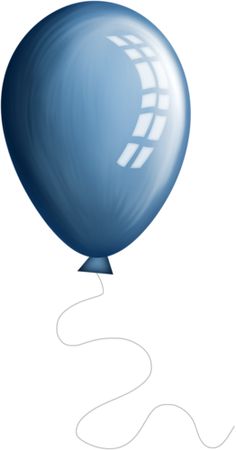 a blue balloon with a string attached to it's end is floating in the air