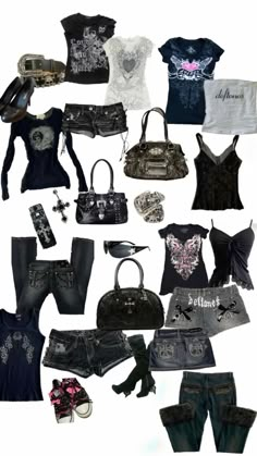 Fem Y2k Outfits, Fashion Outfits Goth, Dark 2000s Aesthetic, 2009 Aesthetic, Outfits Goth, Silly Clothes, Outfit Inspo Casual