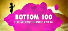 the words bottom 100 are written in pink on a yellow background with a silhouette of a woman