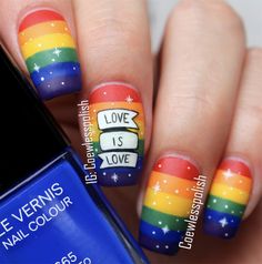 Rainbow Nail Art Designs, Rainbow Nails Design, Creative Nail Designs, Dream Nails, Pretty Acrylic Nails