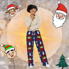 Christmas Squad Pajama Pants - Cozy Christmas Family Outfit with Santa, Reindeer, Elf Pyjama Pants Pyjama Christmas, Elf Pajamas, Pyjama Pants, Santa Reindeer, Cozy Pajamas, Pajama Pant, Pantalon Large, Christmas Family