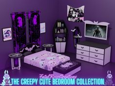 the creepy cute bedroom collection is purple and black