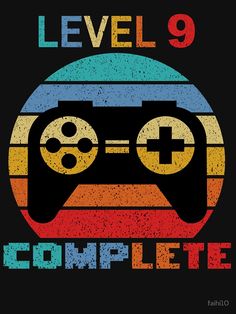 a video game controller with the words level 9 complete