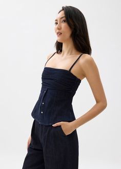 Pleated Bustier, Love Bonito, Bustier Top, Denim Top, My Style, How To Wear, Bonito